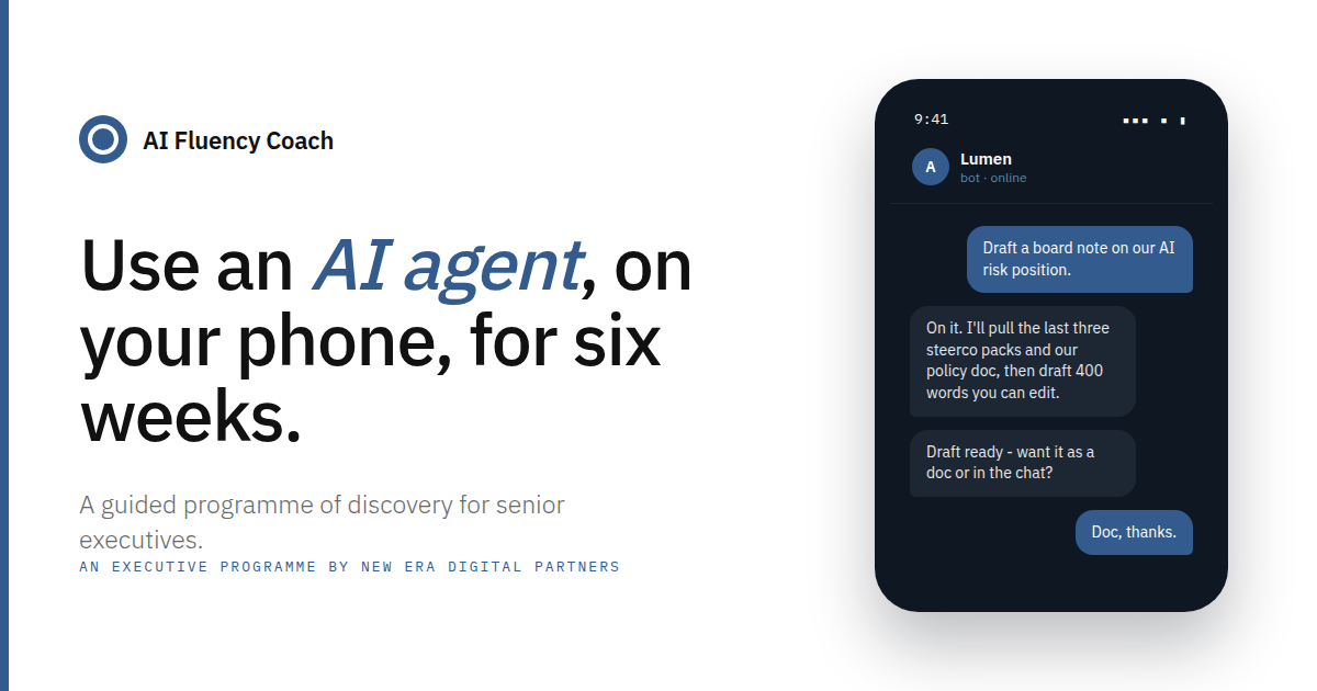 AI Fluency Coach | Hands-on AI fluency for senior leaders